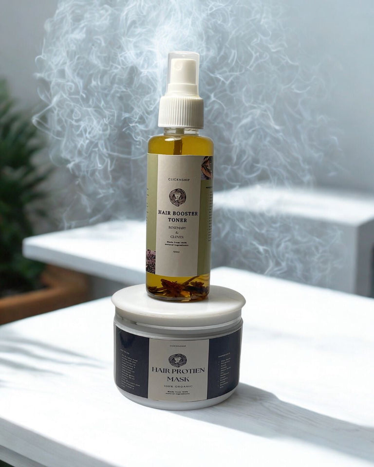 ClicknShip Hair Care Bundle – Protein Hair Mask + Rosemary & Clove Hair Toner