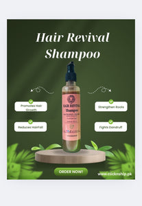 Hair Revival Shampoo – Amla, Reetha, Shikakai & Rosemary Blend | Natural Hair Growth & Strength