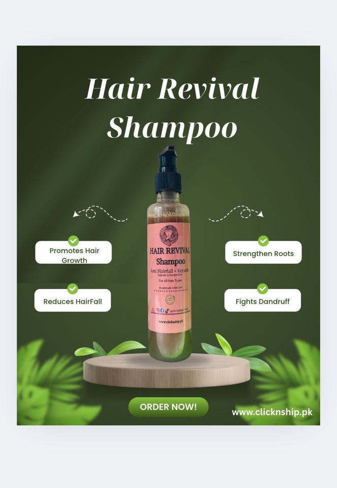 Hair Revival Shampoo – Amla, Reetha, Shikakai & Rosemary Blend | Natural Hair Growth & Strength