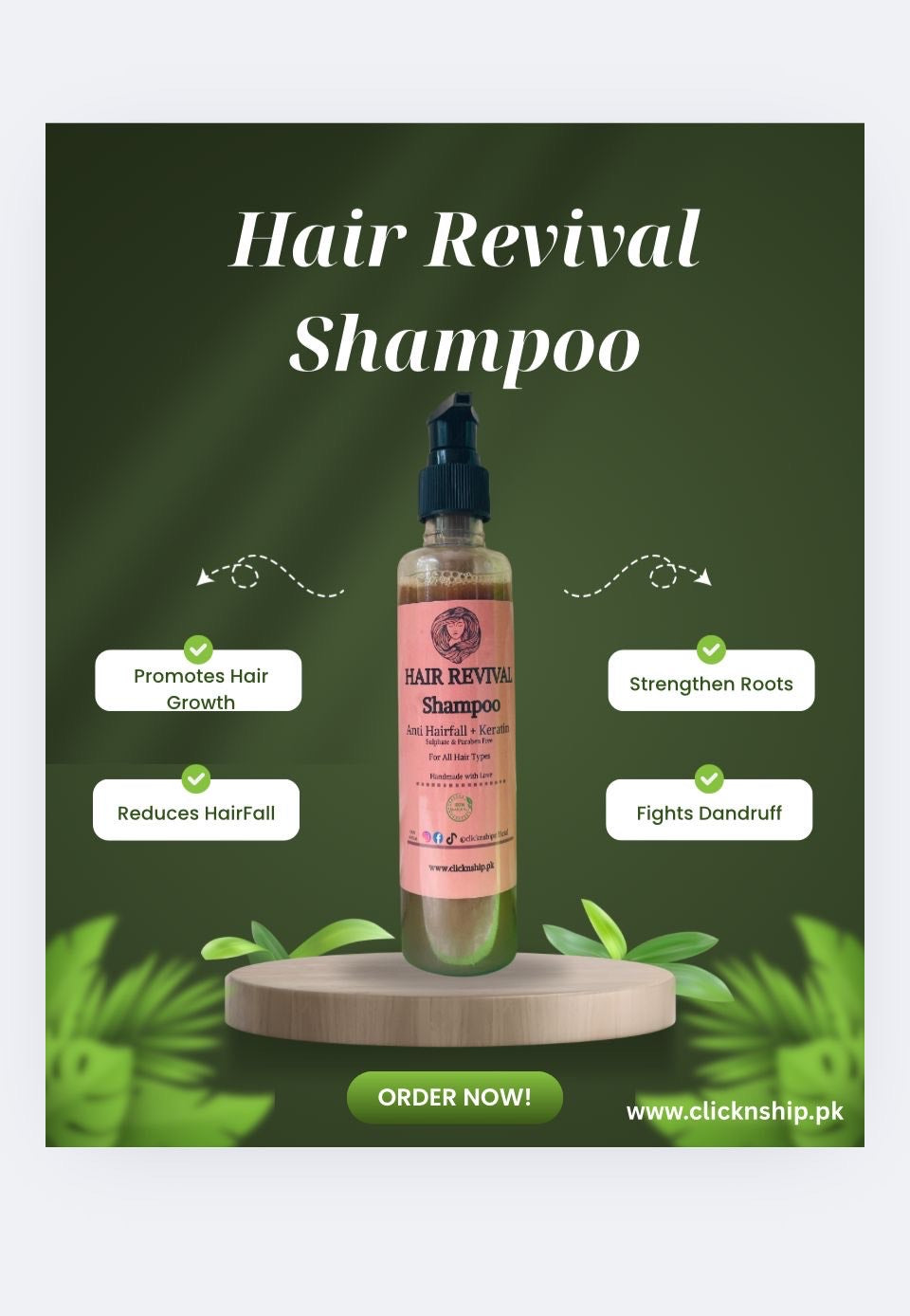 Hair Revival Shampoo – Amla, Reetha, Shikakai & Rosemary Blend | Natural Hair Growth & Strength