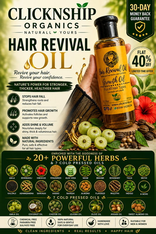 🌿 Hair Revival Growth Oil | 7 Cold-Pressed Oils + 20 Herbal Ingredients | For All Hair Types
