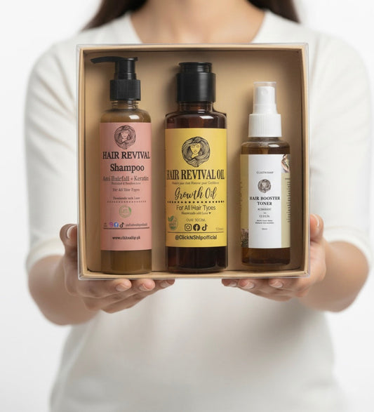 3-in-1 Organic Hair Booster Deal | Hair Revival Oil + Herbal Shampoo + Hair Booster Toner | Nourish & Strengthen